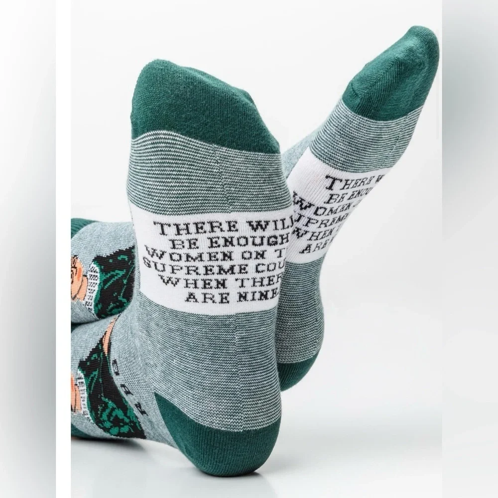 Patina Green Striped Socks